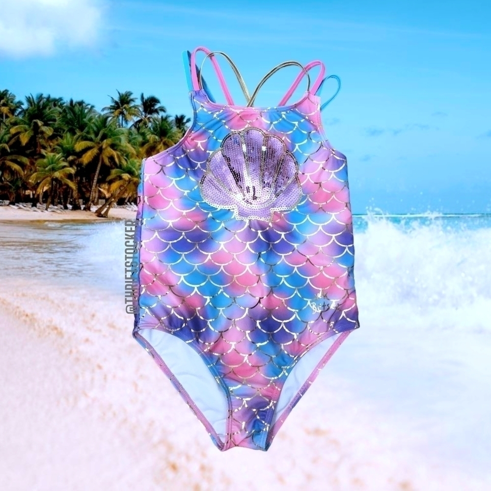 Betsey Johnson sequin shell swimsuit